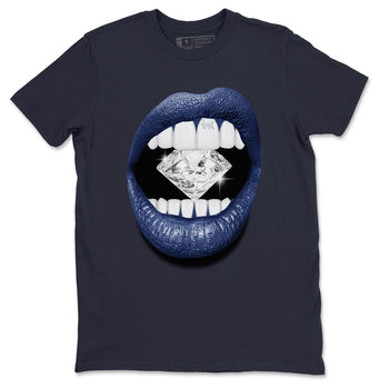 Air Jordan 3 Midnight Navy shirt to match jordans Lips Diamond sneaker tees 3s Midnight Navy SNRT Sneaker T Shirt  unisex cotton Navy 2 crew neck shirt