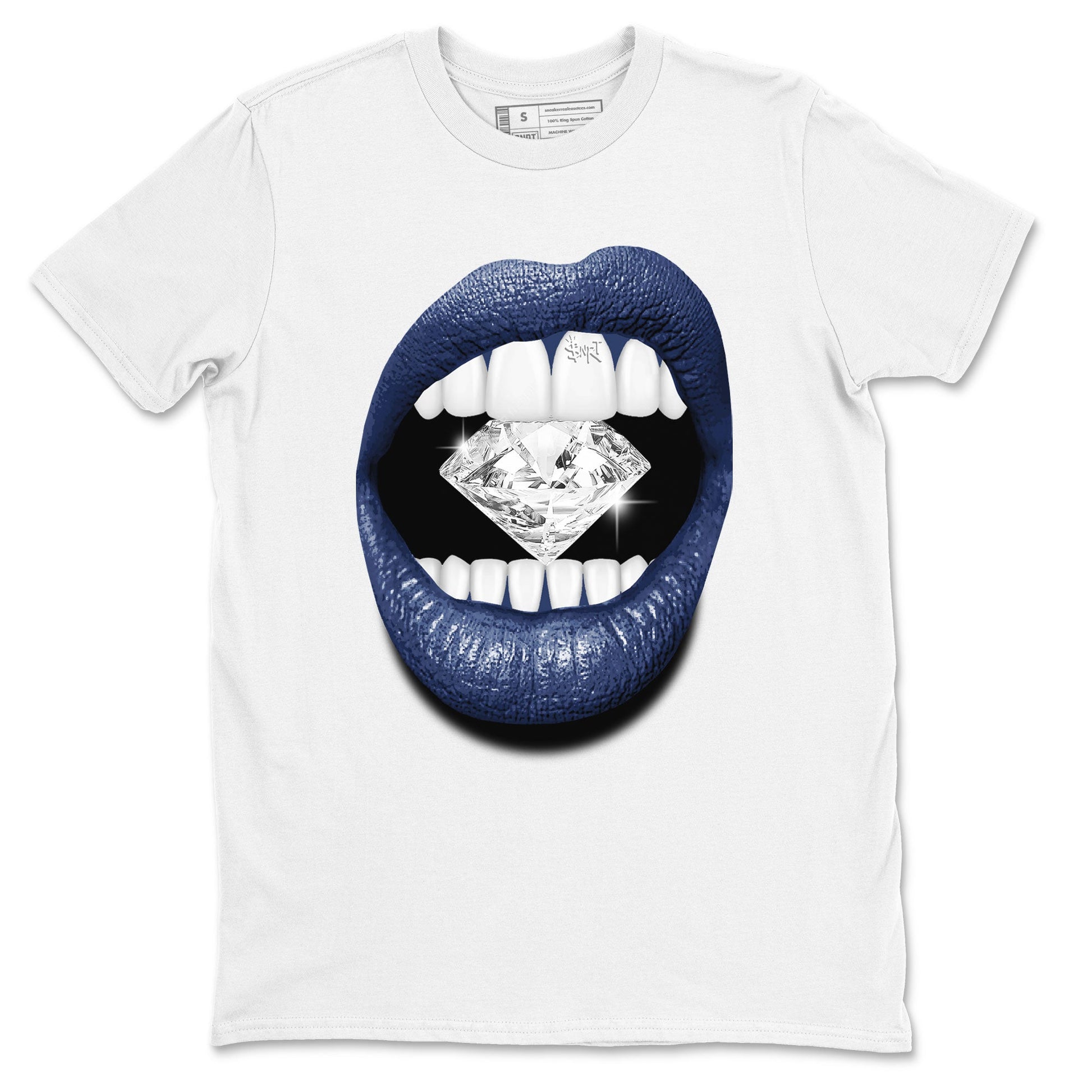 Air Jordan 3 Midnight Navy shirt to match jordans Lips Diamond sneaker tees 3s Midnight Navy SNRT Sneaker T Shirt  unisex cotton White 2 crew neck shirt