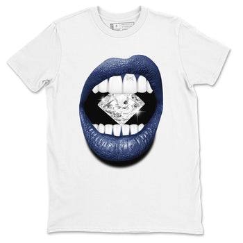 Air Jordan 3 Midnight Navy shirt to match jordans Lips Diamond sneaker tees 3s Midnight Navy SNRT Sneaker T Shirt  unisex cotton White 2 crew neck shirt