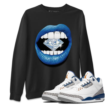 Air Jordan 3 Wizards Sneaker Match Tees Lips Diamond Sneaker Tees Air Jordan 3 Retro Wizards Tees Unisex Shirts Black 1