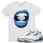 Air Jordan 3 Wizards Sneaker Match Tees Lips Diamond Sneaker Tees Air Jordan 3 Retro Wizards Tees Unisex Shirts White 1
