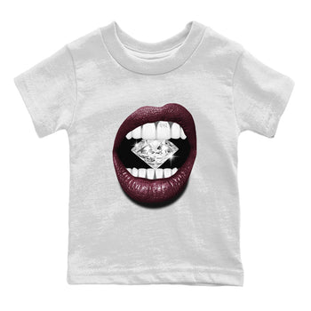 Air Jordan 5 Burgundy Sneaker Match Tees Lips Diamond Sneaker Tees Jordan 5 Burgundy Sneaker Release Tees Matching Outfits Kids Shirts White 2
