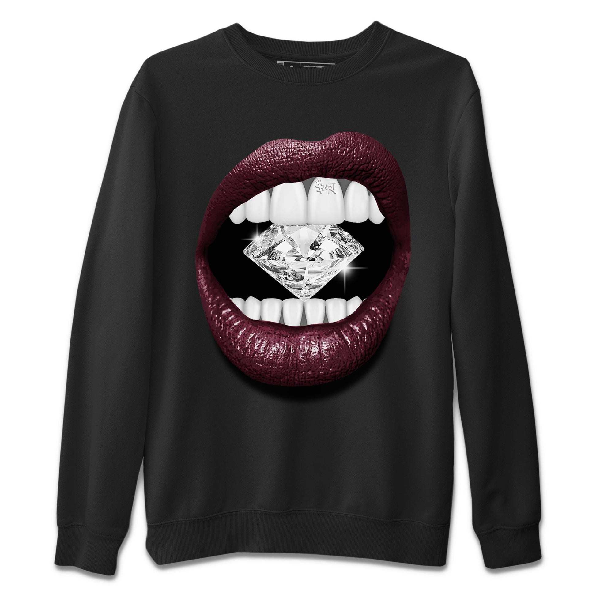 Air Jordan 5 Burgundy Sneaker Match Tees Lips Diamond Sneaker Tees Jordan 5 Burgundy Sneaker Release Tees Matching Outfits Unisex Shirts Black 2