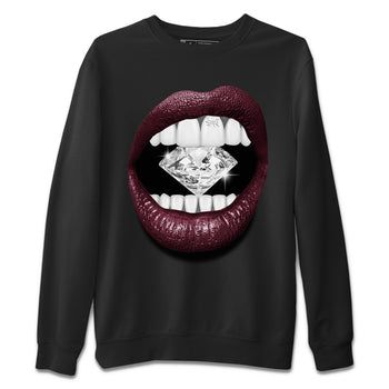 Air Jordan 5 Burgundy Sneaker Match Tees Lips Diamond Sneaker Tees Jordan 5 Burgundy Sneaker Release Tees Matching Outfits Unisex Shirts Black 2