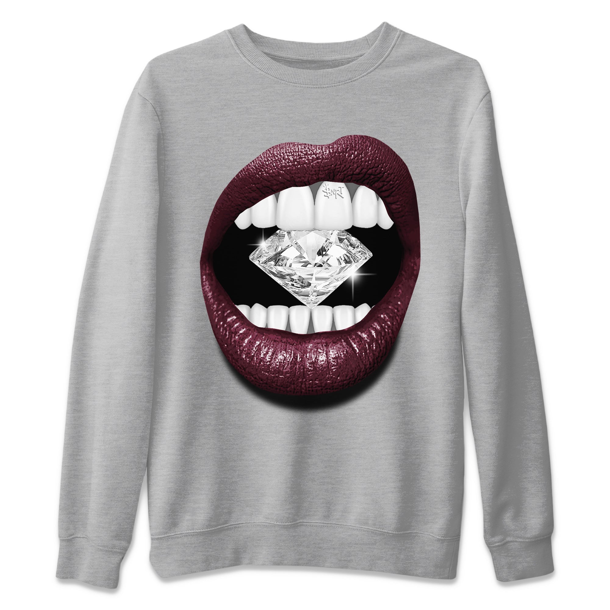 Air Jordan 5 Burgundy Sneaker Match Tees Lips Diamond Sneaker Tees Jordan 5 Burgundy Sneaker Release Tees Matching Outfits Unisex Shirts Heather Grey 2