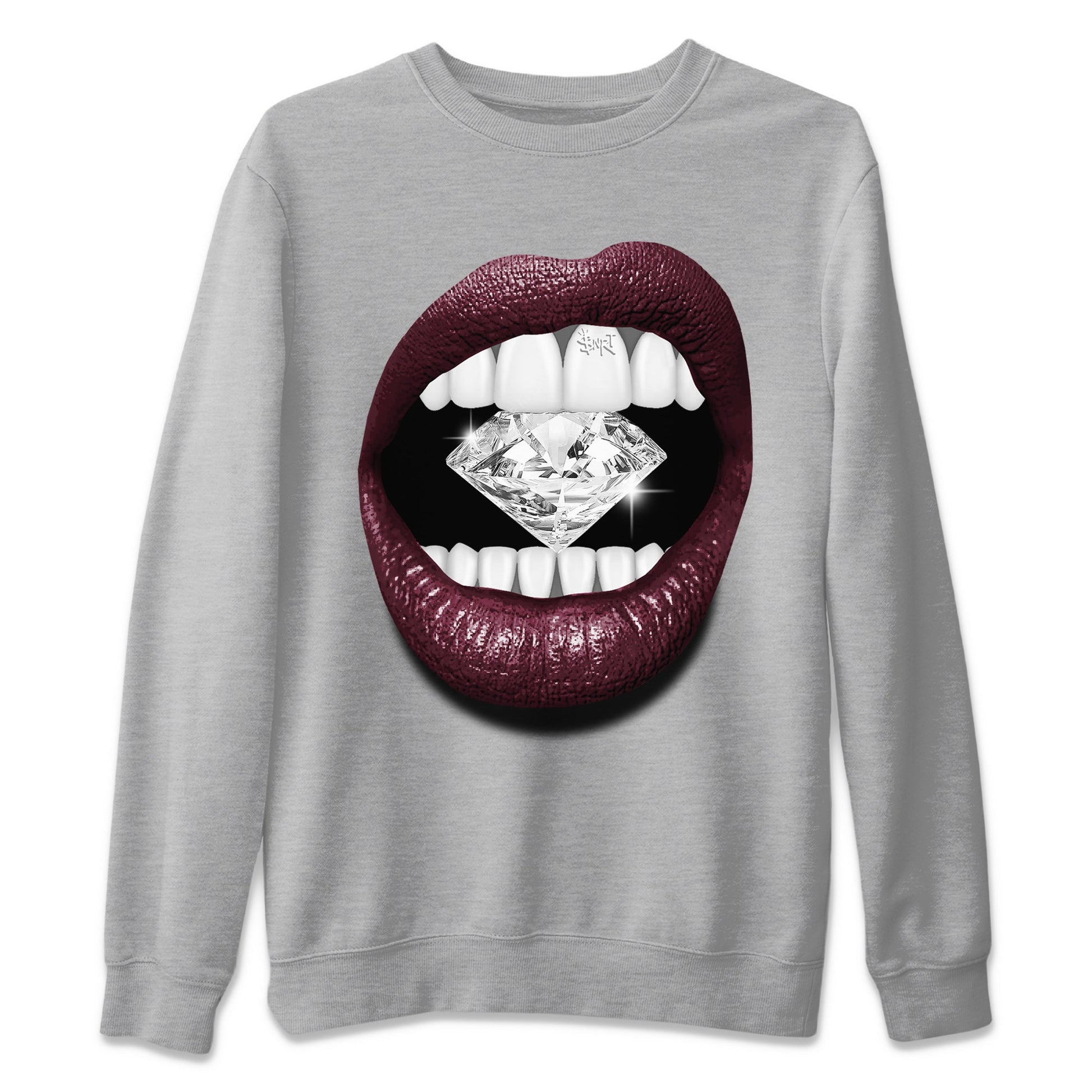 Air Jordan 5 Burgundy Sneaker Match Tees Lips Diamond Sneaker Tees Jordan 5 Burgundy Sneaker Release Tees Matching Outfits Unisex Shirts Heather Grey 2