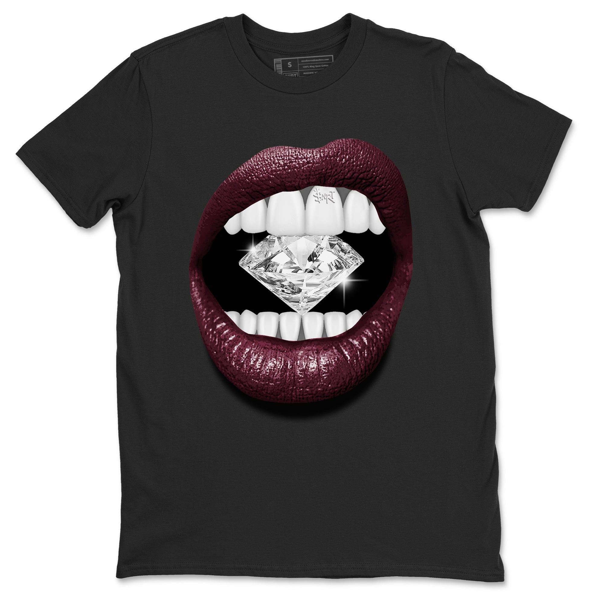 Air Jordan 5 Burgundy Sneaker Match Tees Lips Diamond Sneaker Tees Jordan 5 Burgundy Sneaker Release Tees Matching Outfits Unisex Shirts Black 2