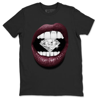 Air Jordan 5 Burgundy Sneaker Match Tees Lips Diamond Sneaker Tees Jordan 5 Burgundy Sneaker Release Tees Matching Outfits Unisex Shirts Black 2