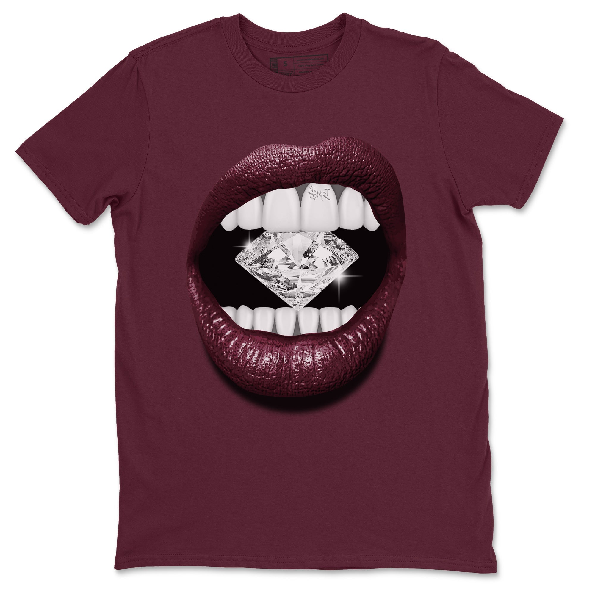 Air Jordan 5 Burgundy Sneaker Match Tees Lips Diamond Sneaker Tees Jordan 5 Burgundy Sneaker Release Tees Matching Outfits Unisex Shirts Maroon 2