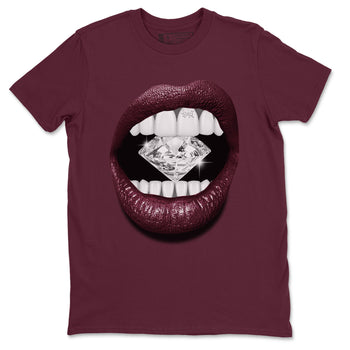 Air Jordan 5 Burgundy Sneaker Match Tees Lips Diamond Sneaker Tees Jordan 5 Burgundy Sneaker Release Tees Matching Outfits Unisex Shirts Maroon 2