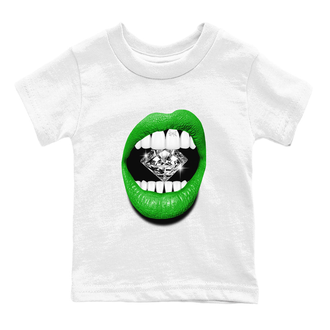 Air Jordan 5 Lucky Green Shirt To Match Jordans Lips Diamond Streetwear Fashion 5s Lucky Green SNRT sneaker release tees baby toddler White 2 cotton Shirt