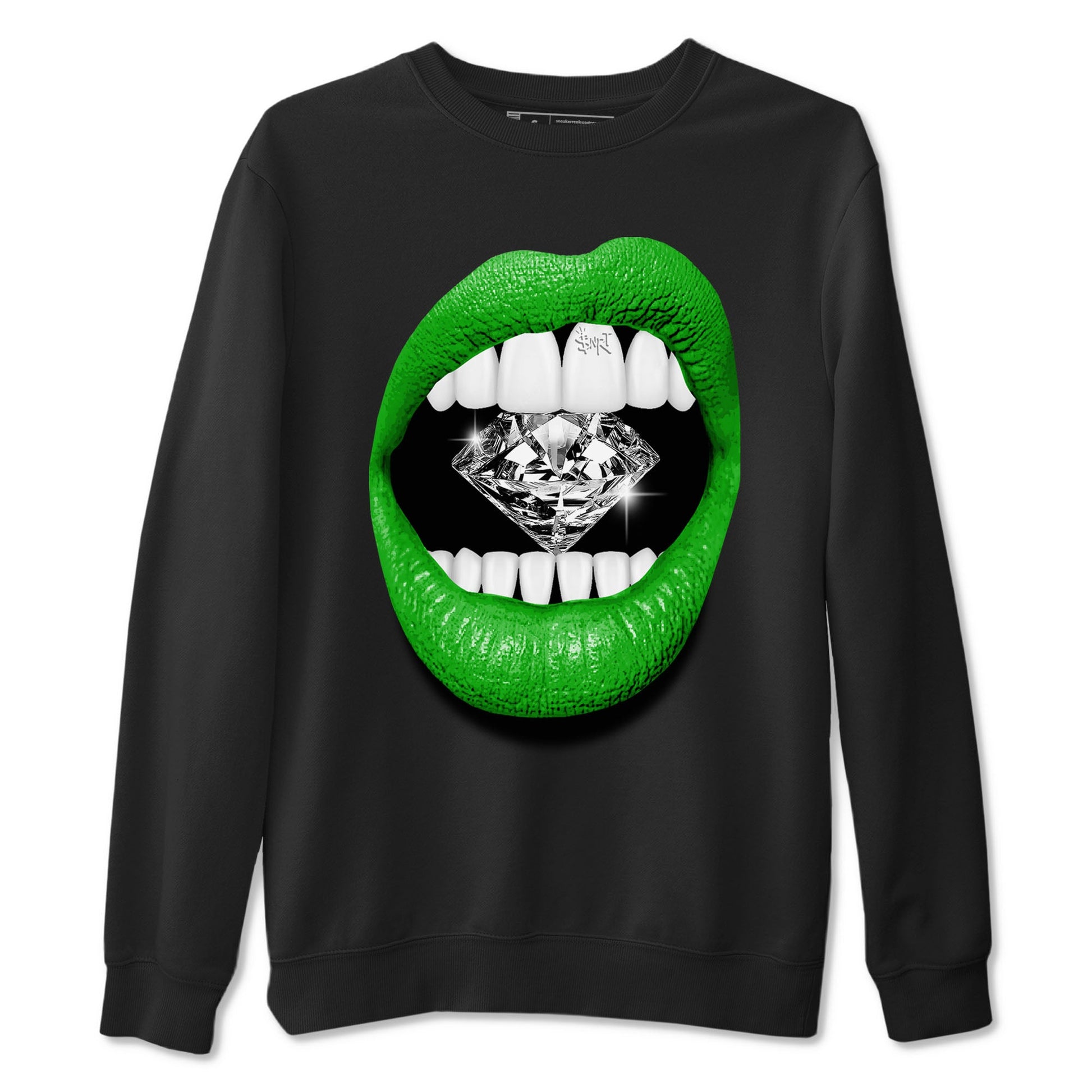 Air Jordan 5 Lucky Green Shirt To Match Jordans Lips Diamond Streetwear Fashion 5s Lucky Green SNRT Sneaker Release Tees unisex cotton Black 2 crew neck shirt
