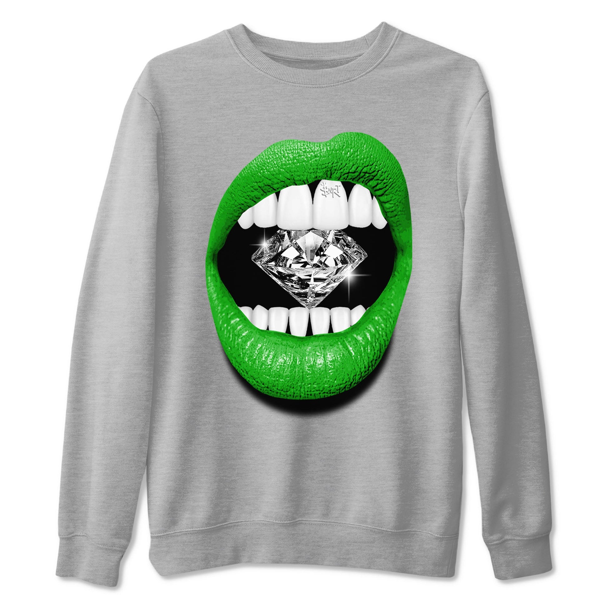 Air Jordan 5 Lucky Green Shirt To Match Jordans Lips Diamond Streetwear Fashion 5s Lucky Green SNRT Sneaker Release Tees unisex cotton Heather Grey 2 crew neck shirt