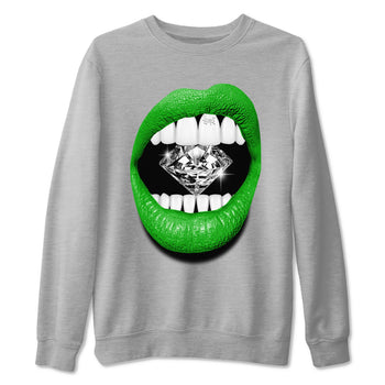 Air Jordan 5 Lucky Green Shirt To Match Jordans Lips Diamond Streetwear Fashion 5s Lucky Green SNRT Sneaker Release Tees unisex cotton Heather Grey 2 crew neck shirt