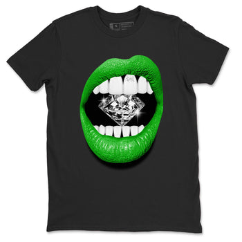 Air Jordan 5 Lucky Green Shirt To Match Jordans Lips Diamond Streetwear Fashion 5s Lucky Green SNRT Sneaker Release Tees unisex cotton Black 2 crew neck shirt