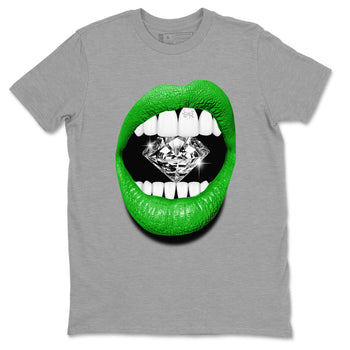 Air Jordan 5 Lucky Green Shirt To Match Jordans Lips Diamond Streetwear Fashion 5s Lucky Green SNRT Sneaker Release Tees unisex cotton Heather Grey 2 crew neck shirt