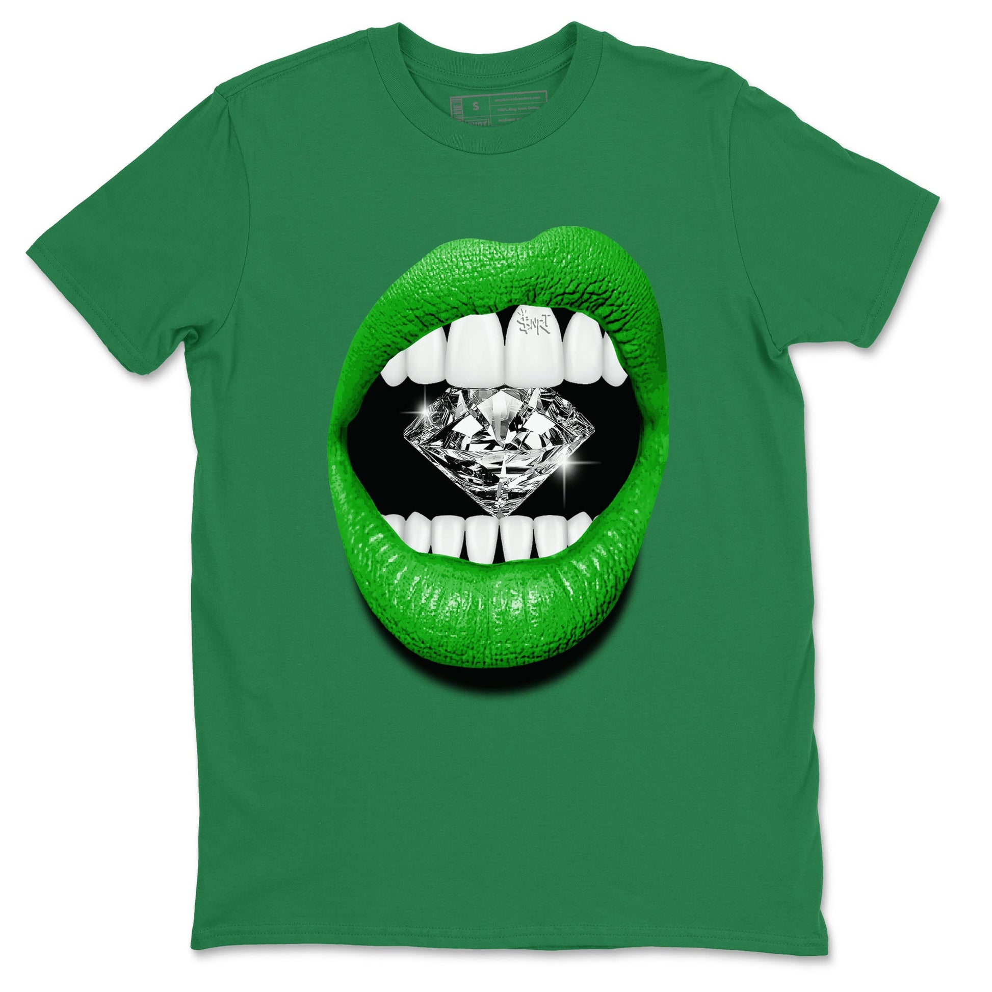 Air Jordan 5 Lucky Green Shirt To Match Jordans Lips Diamond Streetwear Fashion 5s Lucky Green SNRT Sneaker Release Tees unisex cotton Kelly Green 2 crew neck shirt
