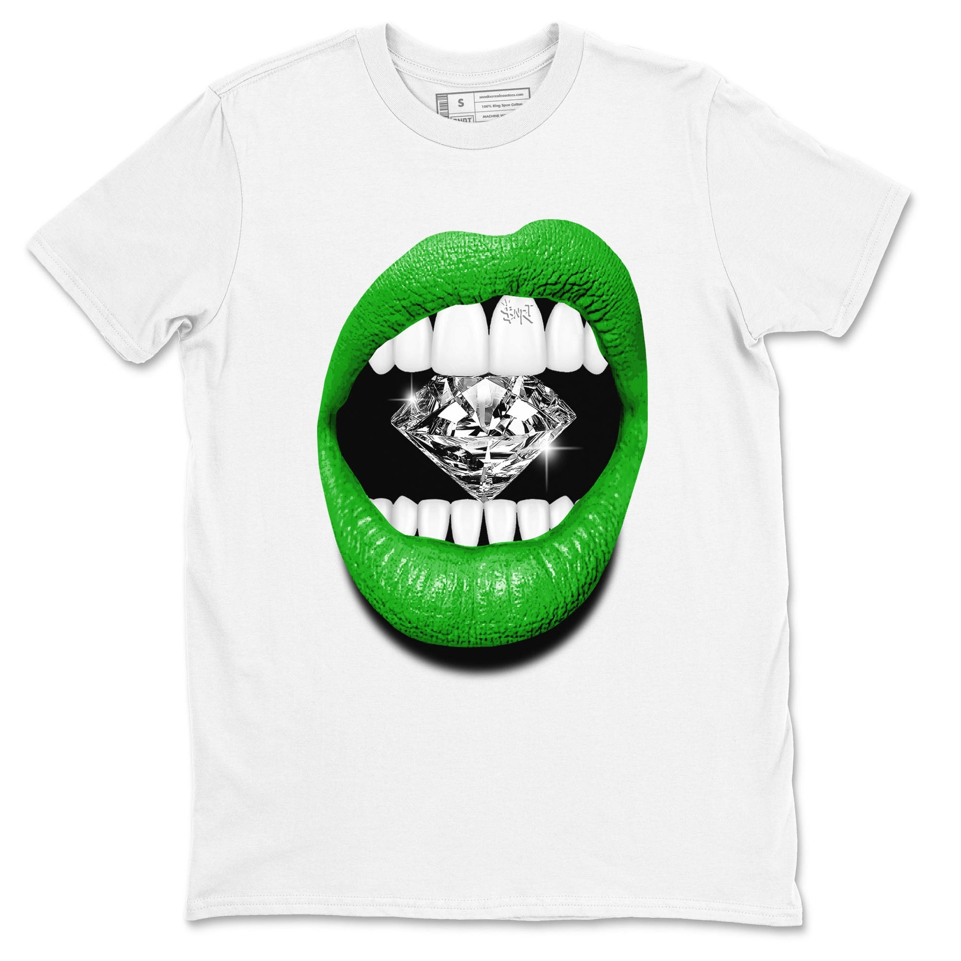 Air Jordan 5 Lucky Green Shirt To Match Jordans Lips Diamond Streetwear Fashion 5s Lucky Green SNRT Sneaker Release Tees unisex cotton White 2 crew neck shirt