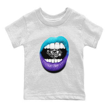 6s Aqua Sneaker Match Tees Lips Diamond Sneaker Tees Air Jordan 6 Aqua SNRT Sneaker Release Tees Kids Shirts White 2
