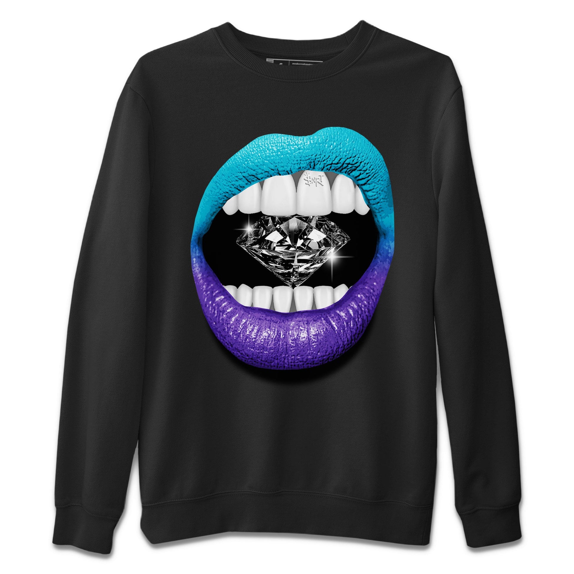 6s Aqua Sneaker Match Tees Lips Diamond Sneaker Tees Air Jordan 6 Aqua SNRT Sneaker Release Tees Unisex Shirts Black 2