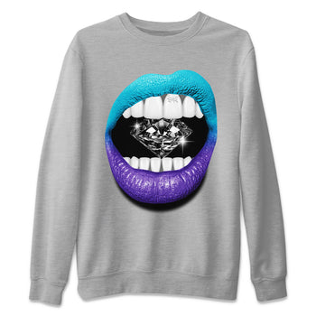 6s Aqua Sneaker Match Tees Lips Diamond Sneaker Tees Air Jordan 6 Aqua SNRT Sneaker Release Tees Unisex Shirts Heather Grey 2