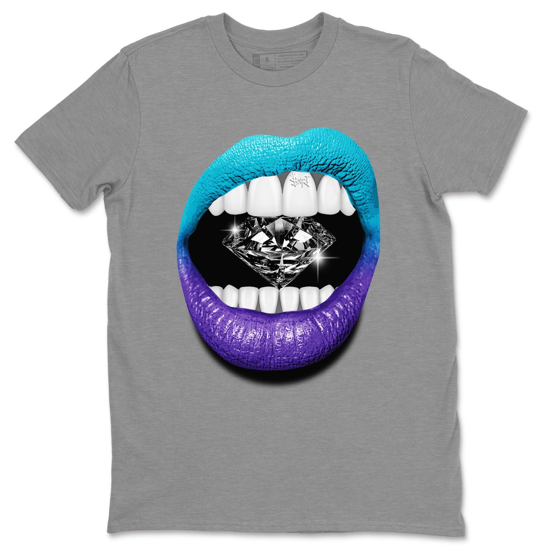 6s Aqua Sneaker Match Tees Lips Diamond Sneaker Tees Air Jordan 6 Aqua SNRT Sneaker Release Tees Unisex Shirts Heather Grey 2
