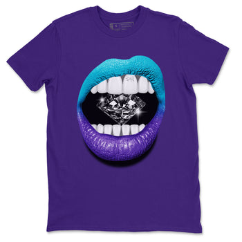 6s Aqua Sneaker Match Tees Lips Diamond Sneaker Tees Air Jordan 6 Aqua SNRT Sneaker Release Tees Unisex Shirts Purple 2