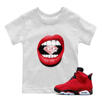 Air Jordan 6 Toro Bravo Sneaker Match Tees Lips Diamond Sneaker Tees Air Jordan 6 Toro Tees Kids Shirts White 1