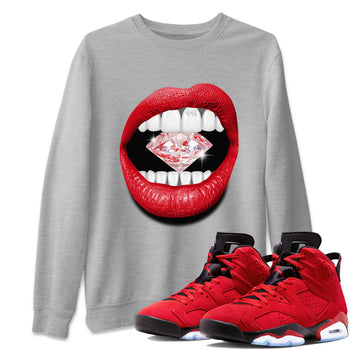 Air Jordan 6 Toro Bravo Sneaker Match Tees Lips Diamond Sneaker Tees Air Jordan 6 Toro Tees Unisex Shirts Heather Grey 1