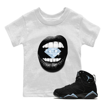 Air Jordan 7 Chambray Sneaker Match Tees Lips Diamond Sneaker Tees Jordan 7 Chambray Sneaker Release Tees Kids Shirts White 1