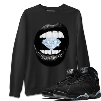 Air Jordan 7 Chambray Sneaker Match Tees Lips Diamond Sneaker Tees Jordan 7 Chambray Sneaker Release Tees Unisex Shirts Black 1