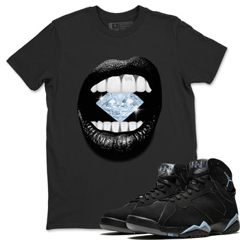 Air Jordan 7 Chambray Sneaker Match Tees Lips Diamond Sneaker Tees Jordan 7 Chambray Sneaker Release Tees Unisex Shirts Black 1