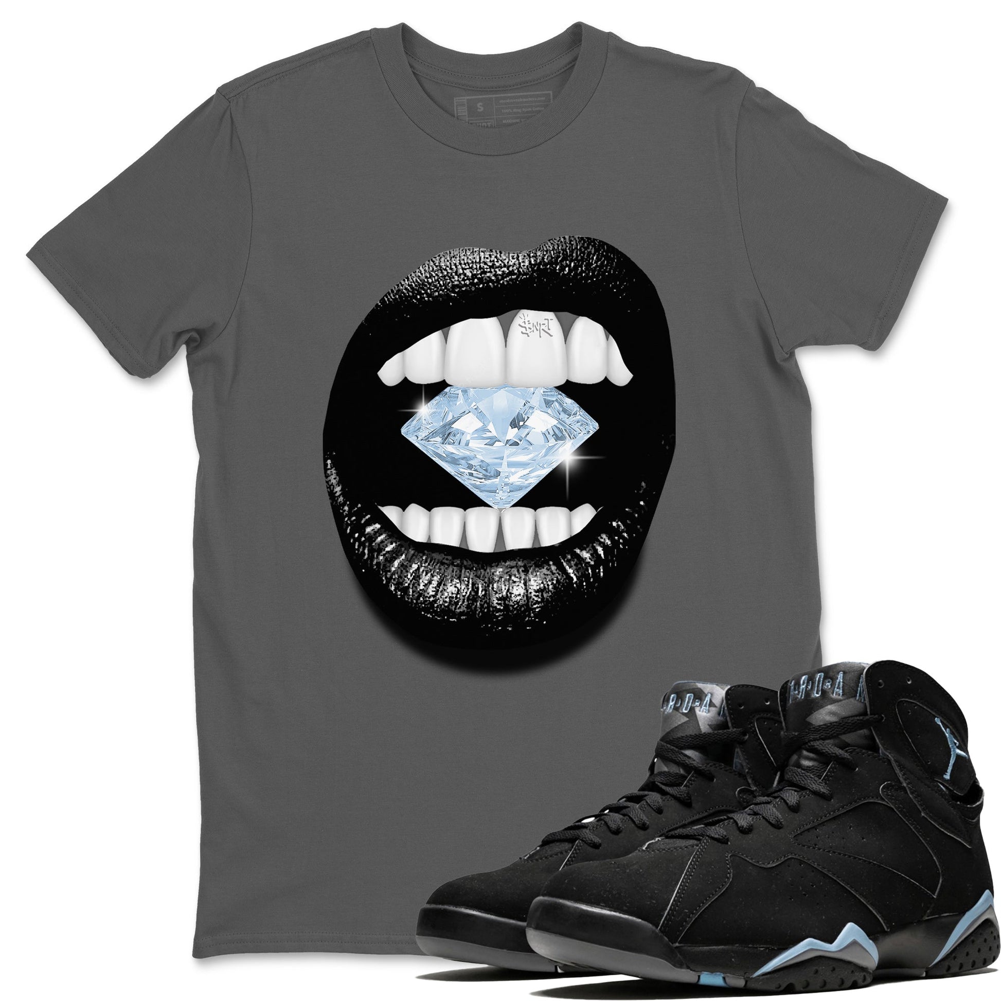Air Jordan 7 Chambray Sneaker Match Tees Lips Diamond Sneaker Tees Jordan 7 Chambray Sneaker Release Tees Unisex Shirts Cool Grey 1