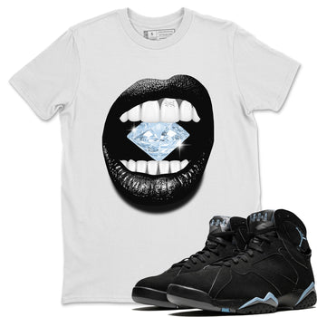 Air Jordan 7 Chambray Sneaker Match Tees Lips Diamond Sneaker Tees Jordan 7 Chambray Sneaker Release Tees Unisex Shirts White 1