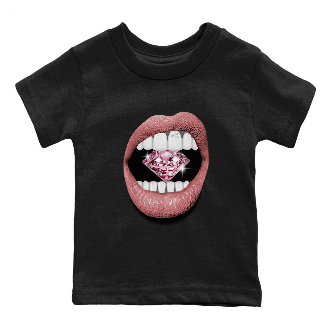 Dunk Valentines Day tees to match jordans Lips Diamond sneaker tees Dunk Valentines Day 2024 SNRT Sneaker Tees Baby Toddler Sneaker Matching Shirt Black 2 T-Shirt