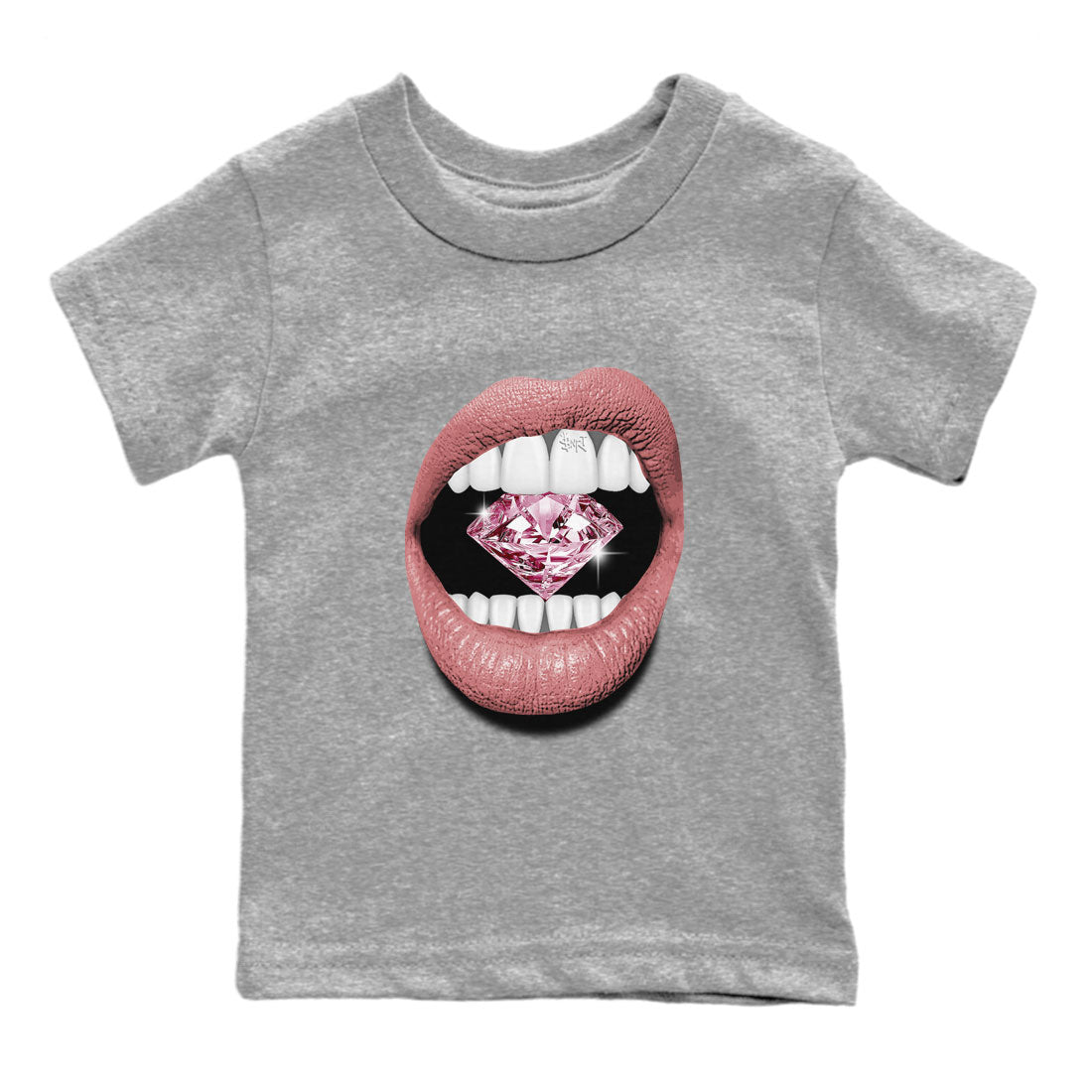 Dunk Valentines Day tees to match jordans Lips Diamond sneaker tees Dunk Valentines Day 2024 SNRT Sneaker Tees Baby Toddler Sneaker Matching Shirt Heather Grey 2 T-Shirt
