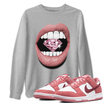Dunk Valentines Day tees to match jordans Lips Diamond sneaker tees Dunk Valentines Day 2024 SNRT Sneaker Tees Unisex Sneaker Matching Clothes Heather Grey 1 T-Shirt
