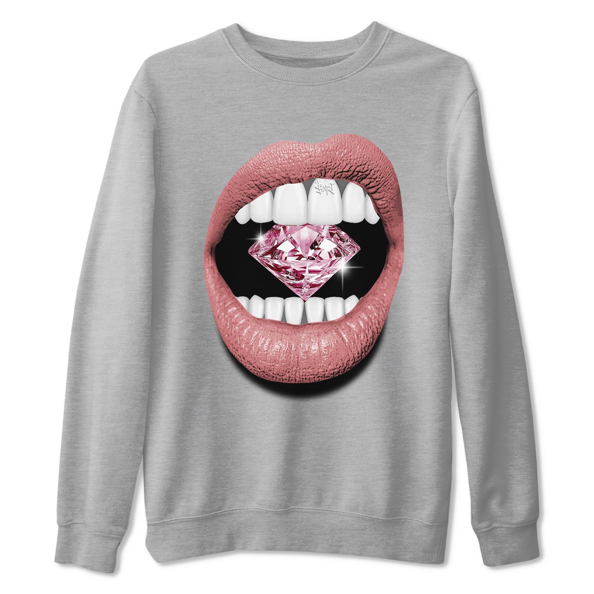 Dunk Valentines Day tees to match jordans Lips Diamond sneaker tees Dunk Valentines Day 2024 SNRT Sneaker Tees Unisex Sneaker Matching Clothes Heather Grey 2 T-Shirt