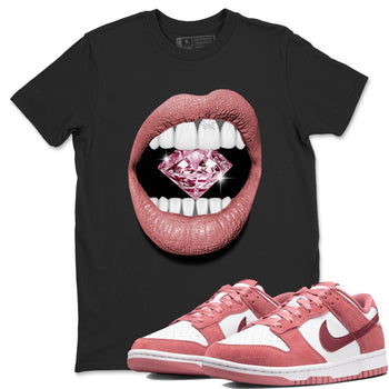 Dunk Valentines Day tees to match jordans Lips Diamond sneaker tees Dunk Valentines Day 2024 SNRT Sneaker Tees Unisex Sneaker Matching Clothes Black 1 T-Shirt