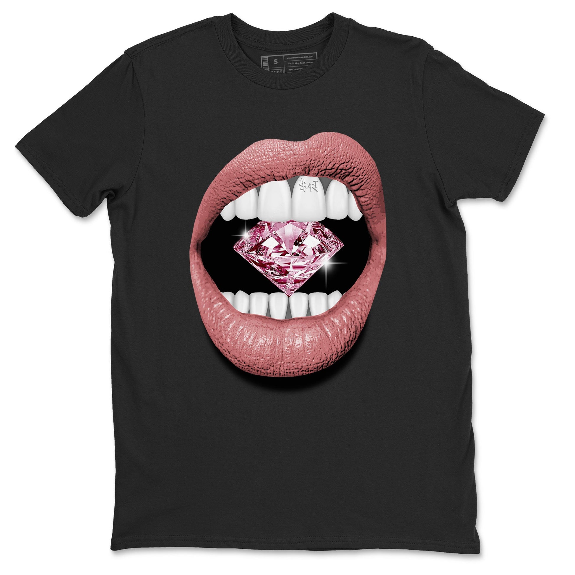 Dunk Valentines Day tees to match jordans Lips Diamond sneaker tees Dunk Valentines Day 2024 SNRT Sneaker Tees Unisex Sneaker Matching Clothes Black 2 T-Shirt