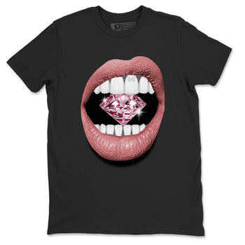 Dunk Valentines Day tees to match jordans Lips Diamond sneaker tees Dunk Valentines Day 2024 SNRT Sneaker Tees Unisex Sneaker Matching Clothes Black 2 T-Shirt