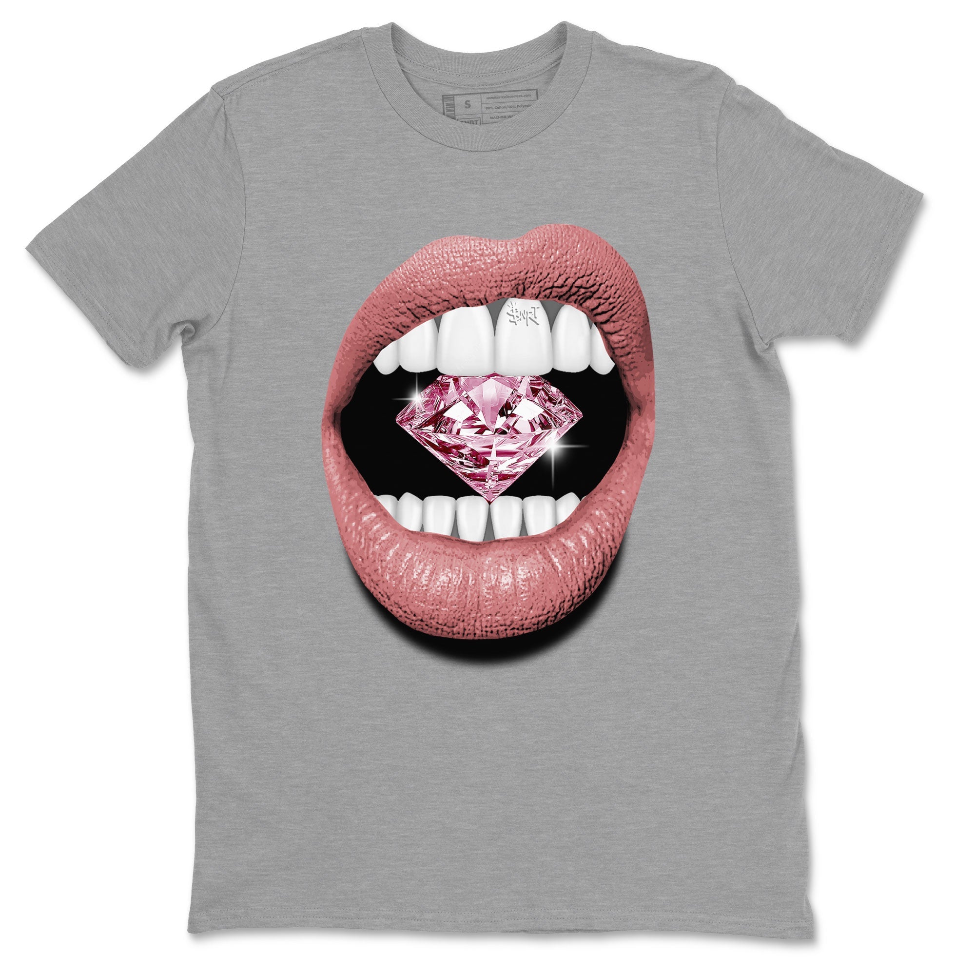 Dunk Valentines Day tees to match jordans Lips Diamond sneaker tees Dunk Valentines Day 2024 SNRT Sneaker Tees Unisex Sneaker Matching Clothes Heather Grey 2 T-Shirt
