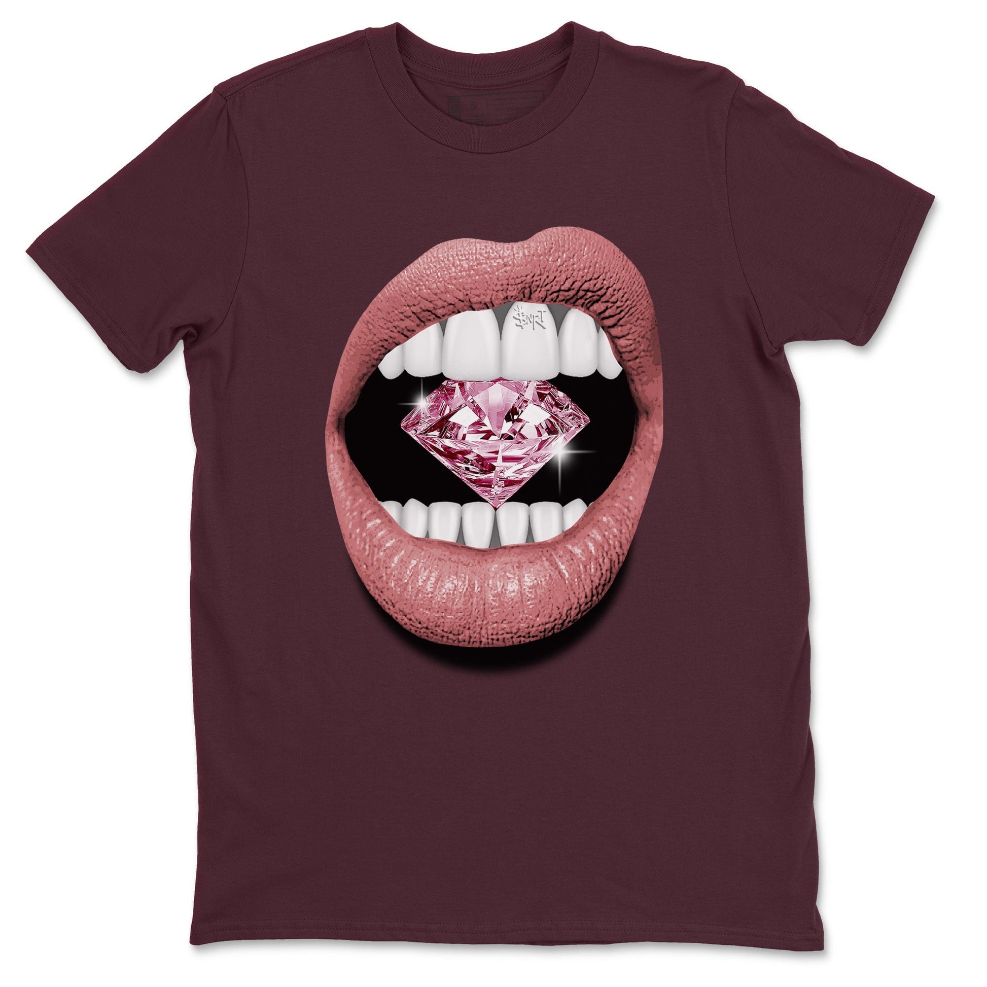 Dunk Valentines Day tees to match jordans Lips Diamond sneaker tees Dunk Valentines Day 2024 SNRT Sneaker Tees Unisex Sneaker Matching Clothes Maroon 2 T-Shirt