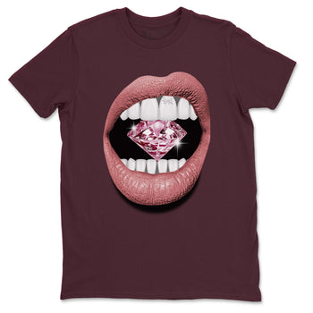 Dunk Valentines Day tees to match jordans Lips Diamond sneaker tees Dunk Valentines Day 2024 SNRT Sneaker Tees Unisex Sneaker Matching Clothes Maroon 2 T-Shirt