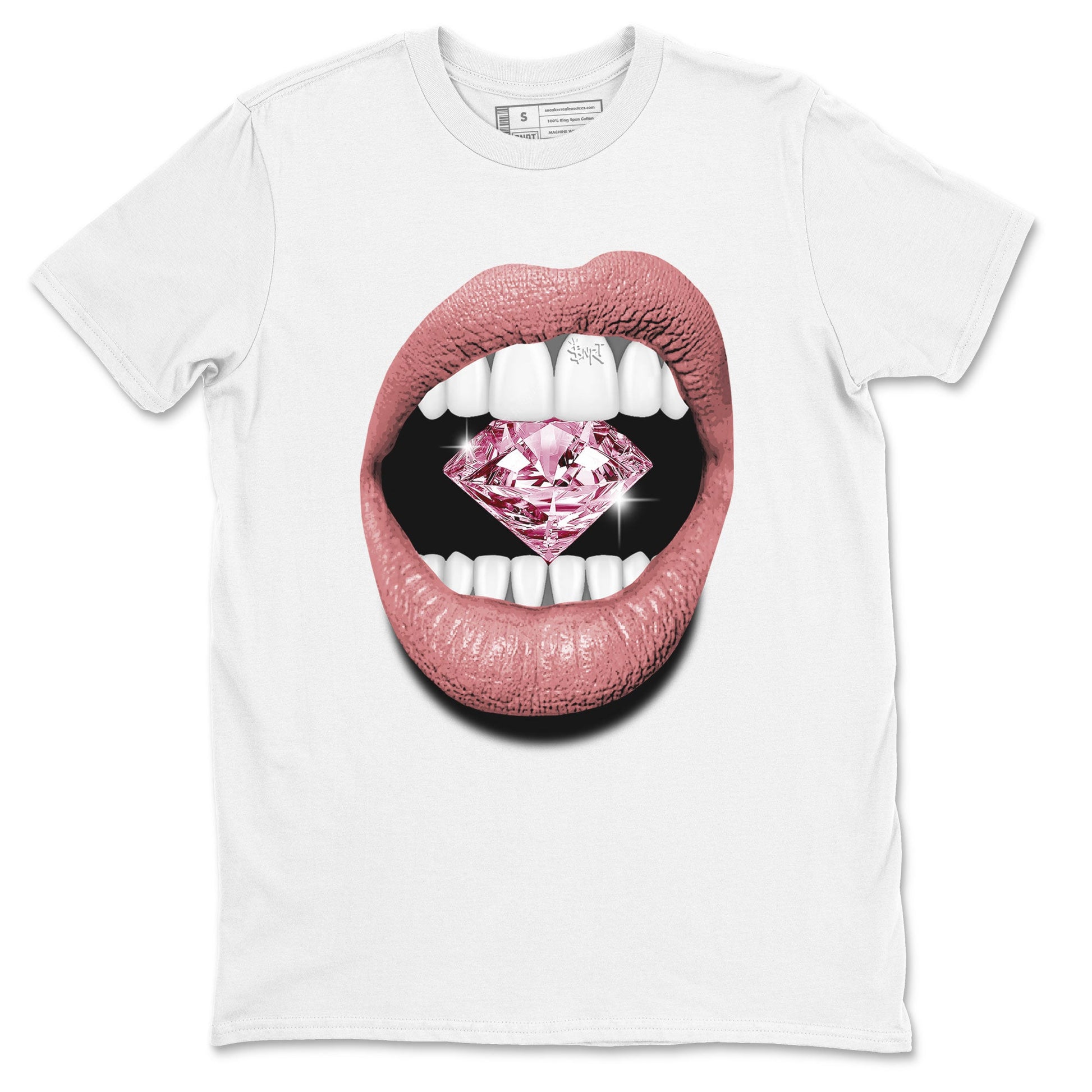 Dunk Valentines Day tees to match jordans Lips Diamond sneaker tees Dunk Valentines Day 2024 SNRT Sneaker Tees Unisex Sneaker Matching Clothes White 2 T-Shirt