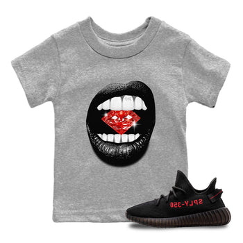 Adidas Yeezy Boost 350 V2 Bred shirt to match jordans Lips Diamond sneaker tees Yeezy 350 Bred SNRT Sneaker Release Tees Baby Toddler Heather Grey 1 T-Shirt