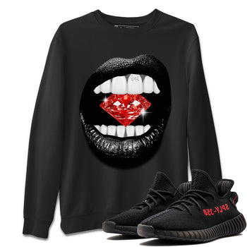 Adidas Yeezy Boost 350 V2 Bred shirt to match jordans Lips Diamond sneaker tees Yeezy 350 Bred SNRT Sneaker Release Tees Unisex Black 1 T-Shirt