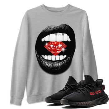 Adidas Yeezy Boost 350 V2 Bred shirt to match jordans Lips Diamond sneaker tees Yeezy 350 Bred SNRT Sneaker Release Tees Unisex Heather Grey 1 T-Shirt