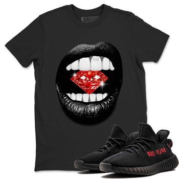 Adidas Yeezy Boost 350 V2 Bred shirt to match jordans Lips Diamond sneaker tees Yeezy 350 Bred SNRT Sneaker Release Tees Unisex Black 1 T-Shirt