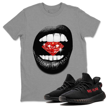 Adidas Yeezy Boost 350 V2 Bred shirt to match jordans Lips Diamond sneaker tees Yeezy 350 Bred SNRT Sneaker Release Tees Unisex Heather Grey 1 T-Shirt